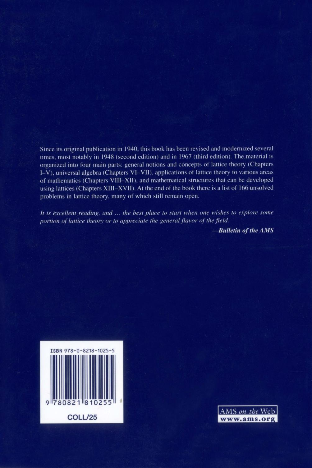 洋書 Lattice Theory Amazon.com: Lattice Theory (COLLOQUIUM PUBLICATIONS (AMER